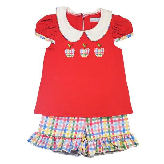 City Beautiful Apple Plaid Short Set