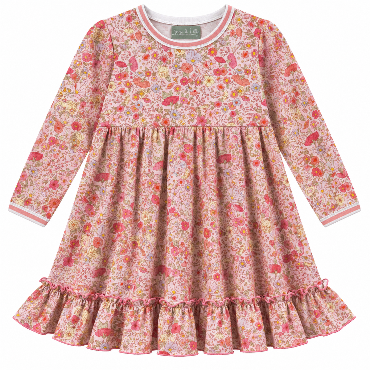 Sage And Lily Persimmon Floral Twirl Dress