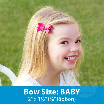 Wee Ones Baby Classic Grosgrain Hair Bow (Plain Wrap) -Pinch Clip