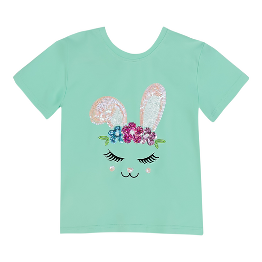 Belle Cher Flower Bunny Sequin Shirt