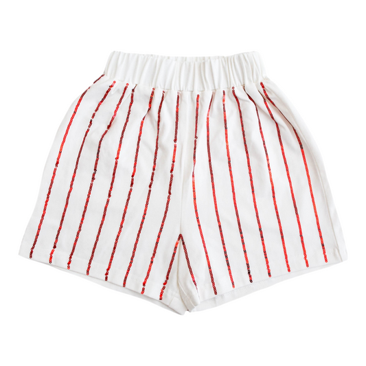 Belle Cher Striped Sequin Shorts