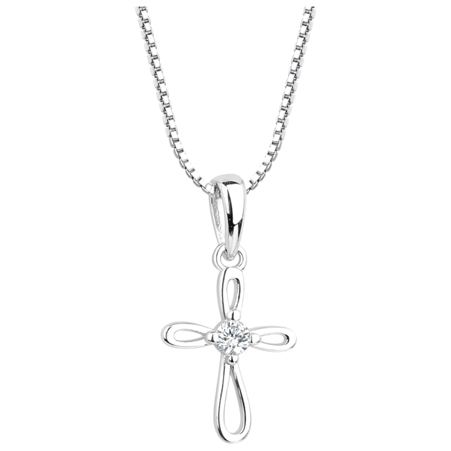 Cherished Moments Children's First Communion Sterling Silver Cross Necklace