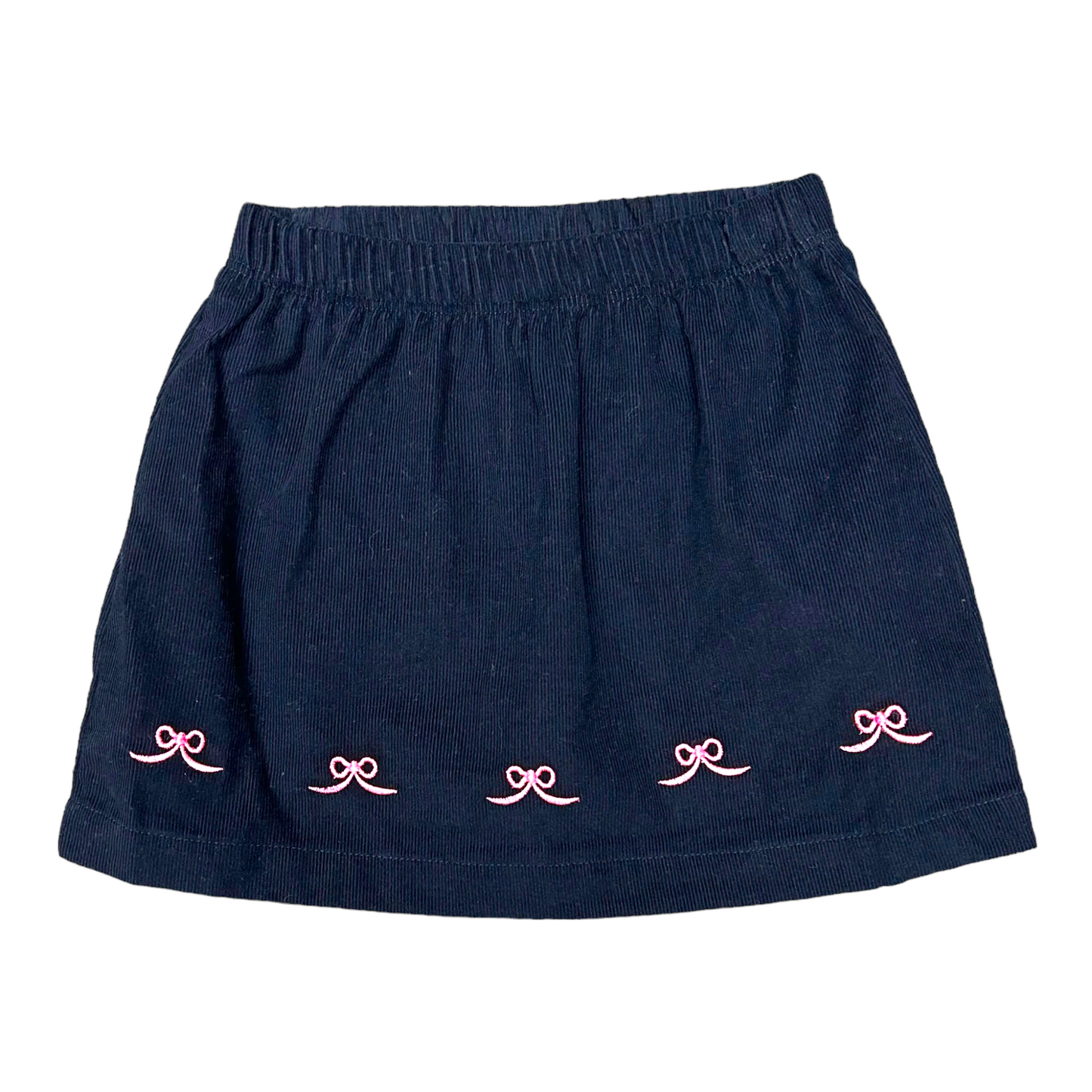 Luigi Bow Embroidered Corduroy Skirt