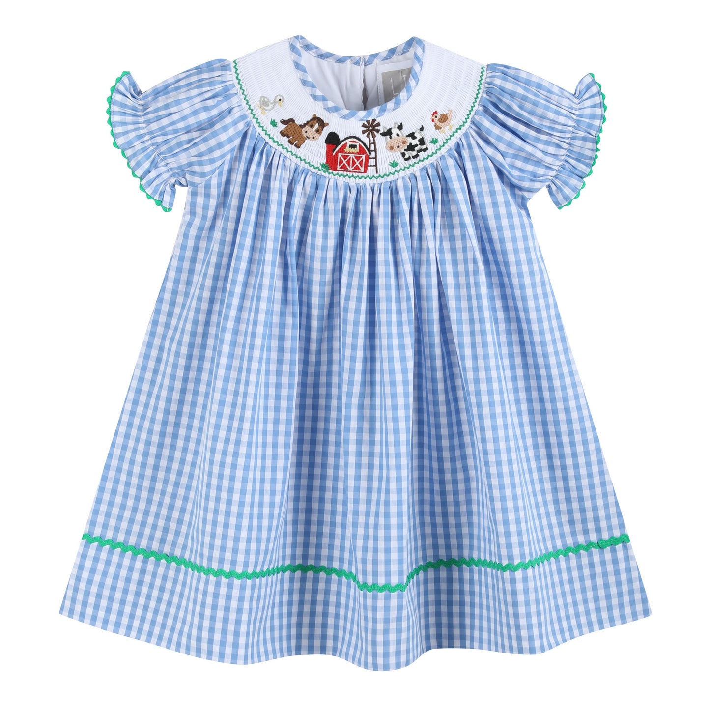 Lil Cactus Smocked Farm Bishop Dress