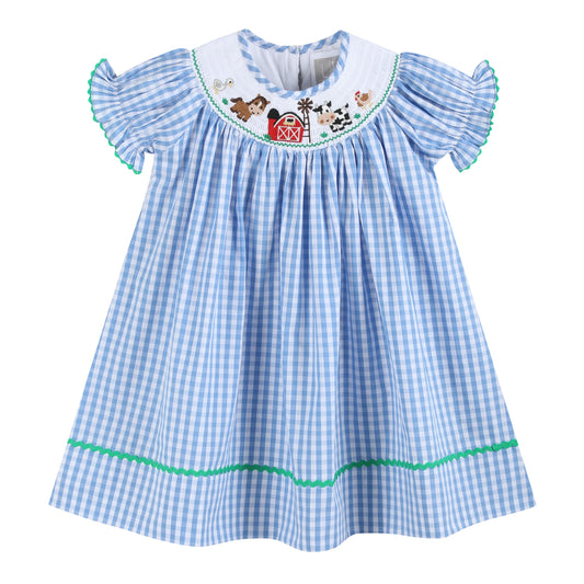 Lil Cactus Smocked Farm Bishop Dress