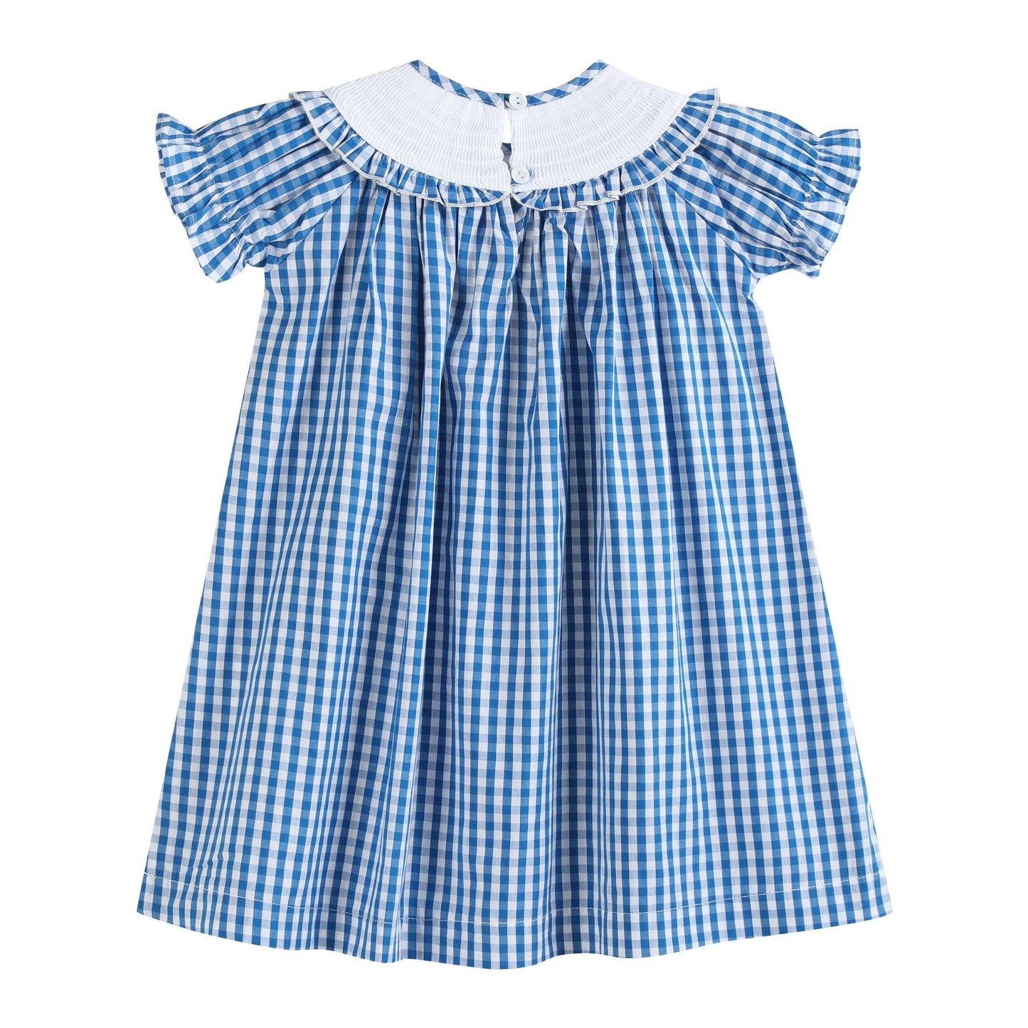 Lil Cactus Smocked Pumpkin Gingham Bishop Dress