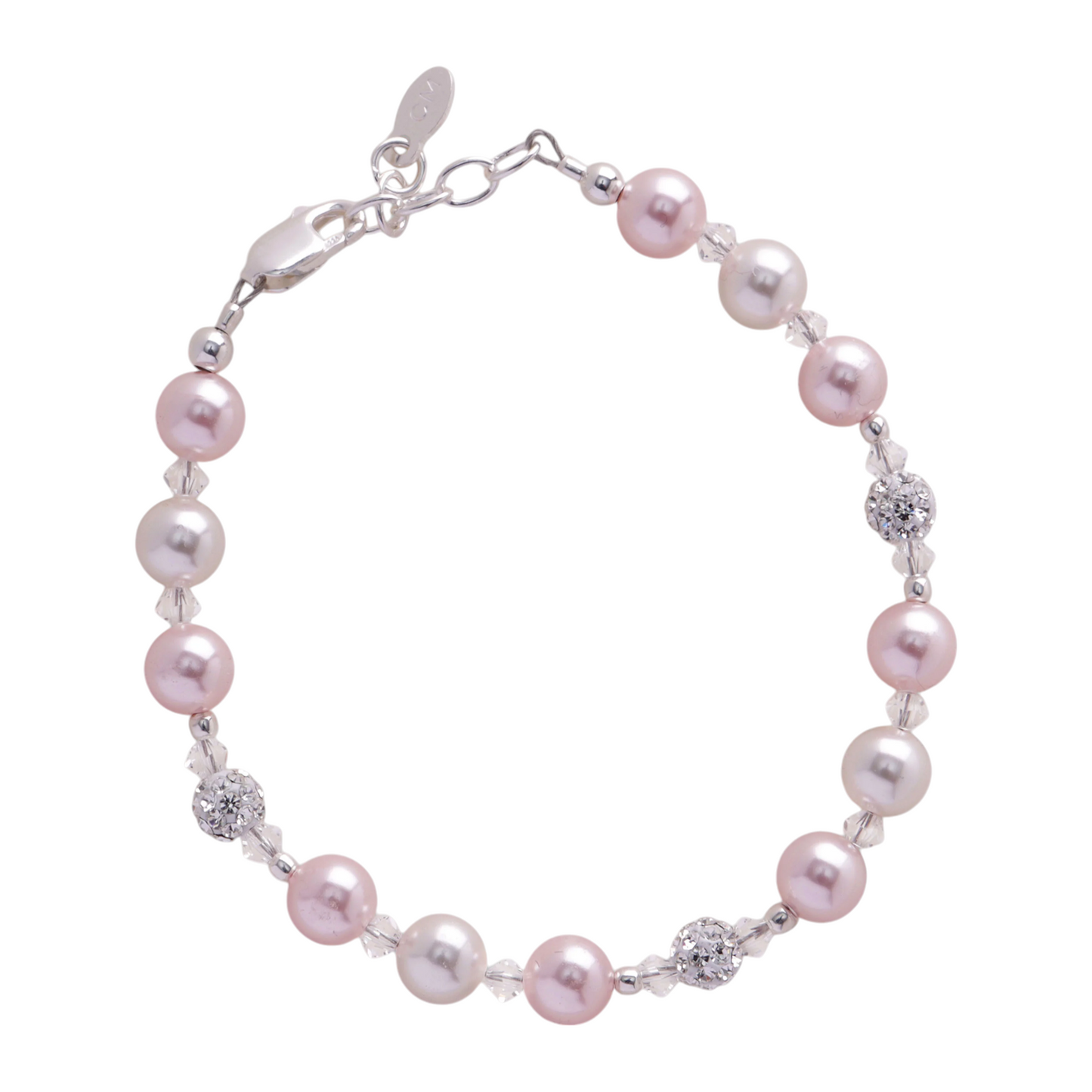 Cherished Moments Sterling Silver Pink Pearl and Stardust Small Bracelet