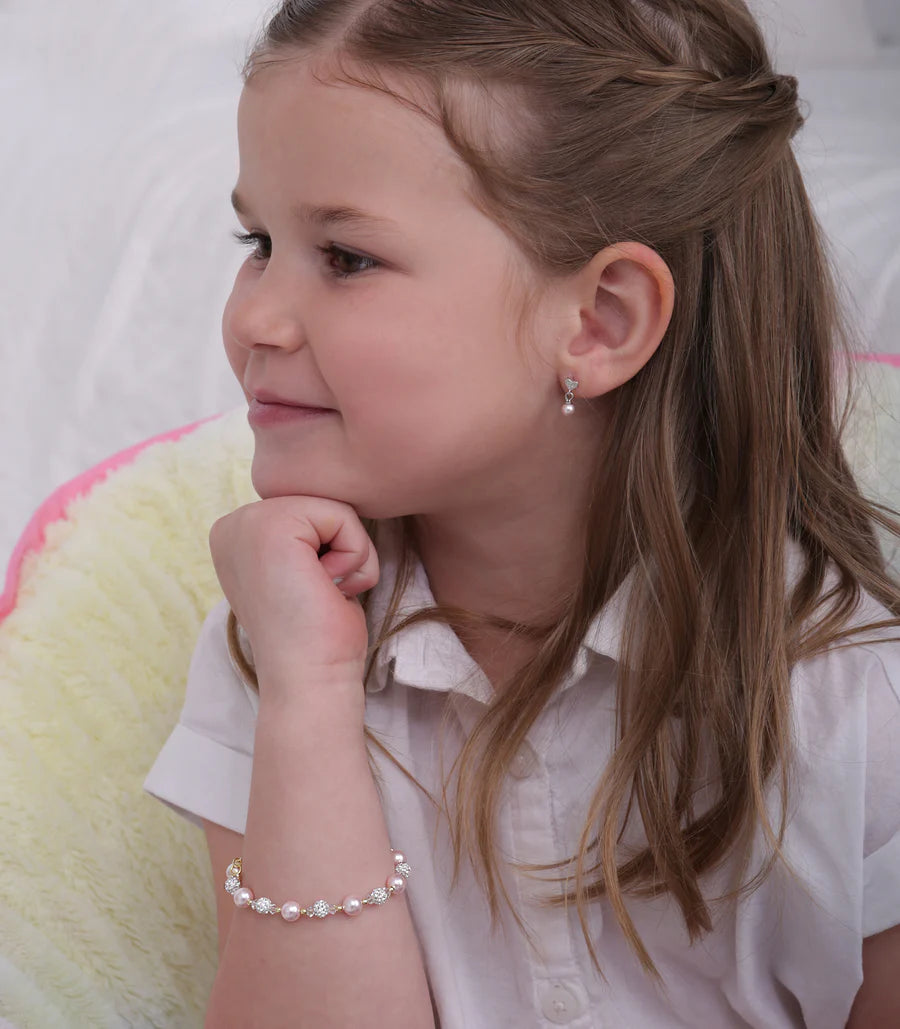 Cherished Moments Sterling Silver Pink Pearl and Stardust Small Bracelet