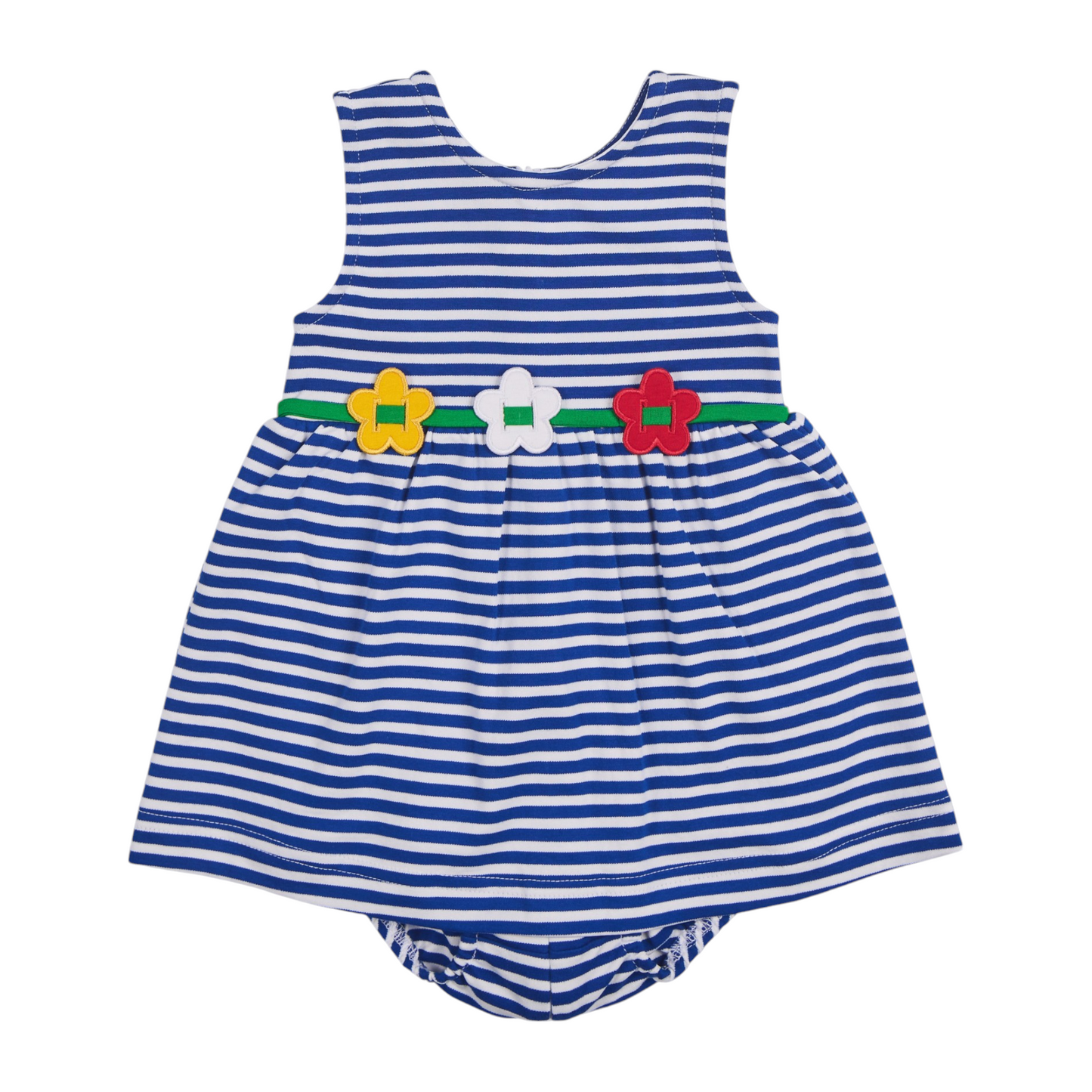 Florence Eiseman Stripe Knit Romper With Flowers