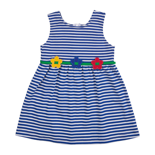 Florence Eiseman Stripe Knit Dress With Flowers