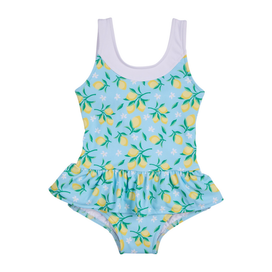 Florence Eiseman Lemon Print Skirted Swimsuit