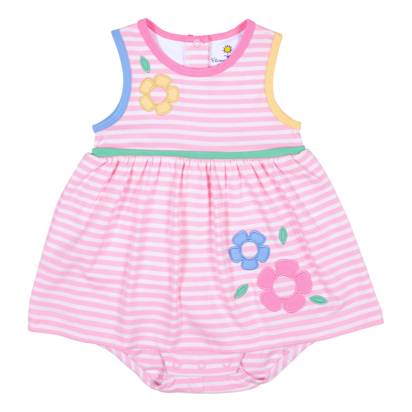 Florence Eiseman Stripe Knit With Flowers