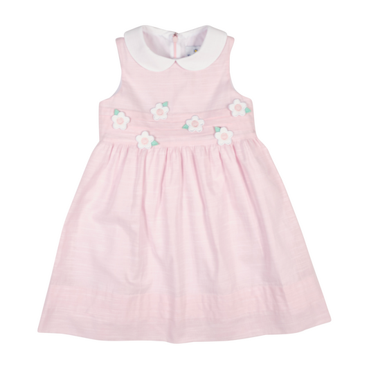 Florence Eiseman Linen Look Dress With Flowers