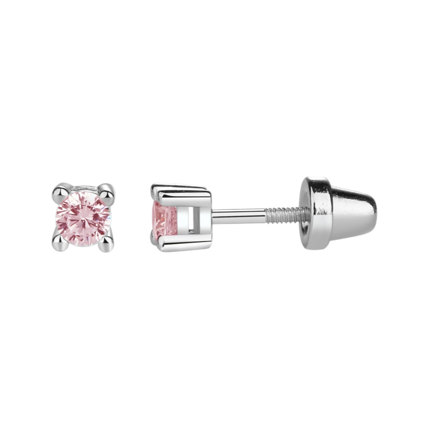 Cherished Moments Sterling Silver Screw-Back Cz Stud Earrings