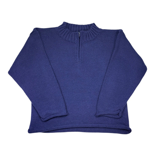 Luigi 1/4 Zip Solid Mock Neck Sweater