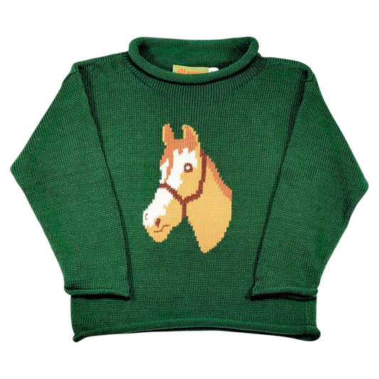 Luigi Horse Head With Bridle Roll Neck Sweater