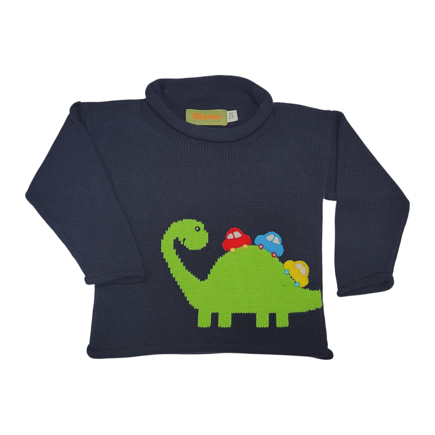 Luigi Brachiossaurus With Cars Roll Neck Sweater