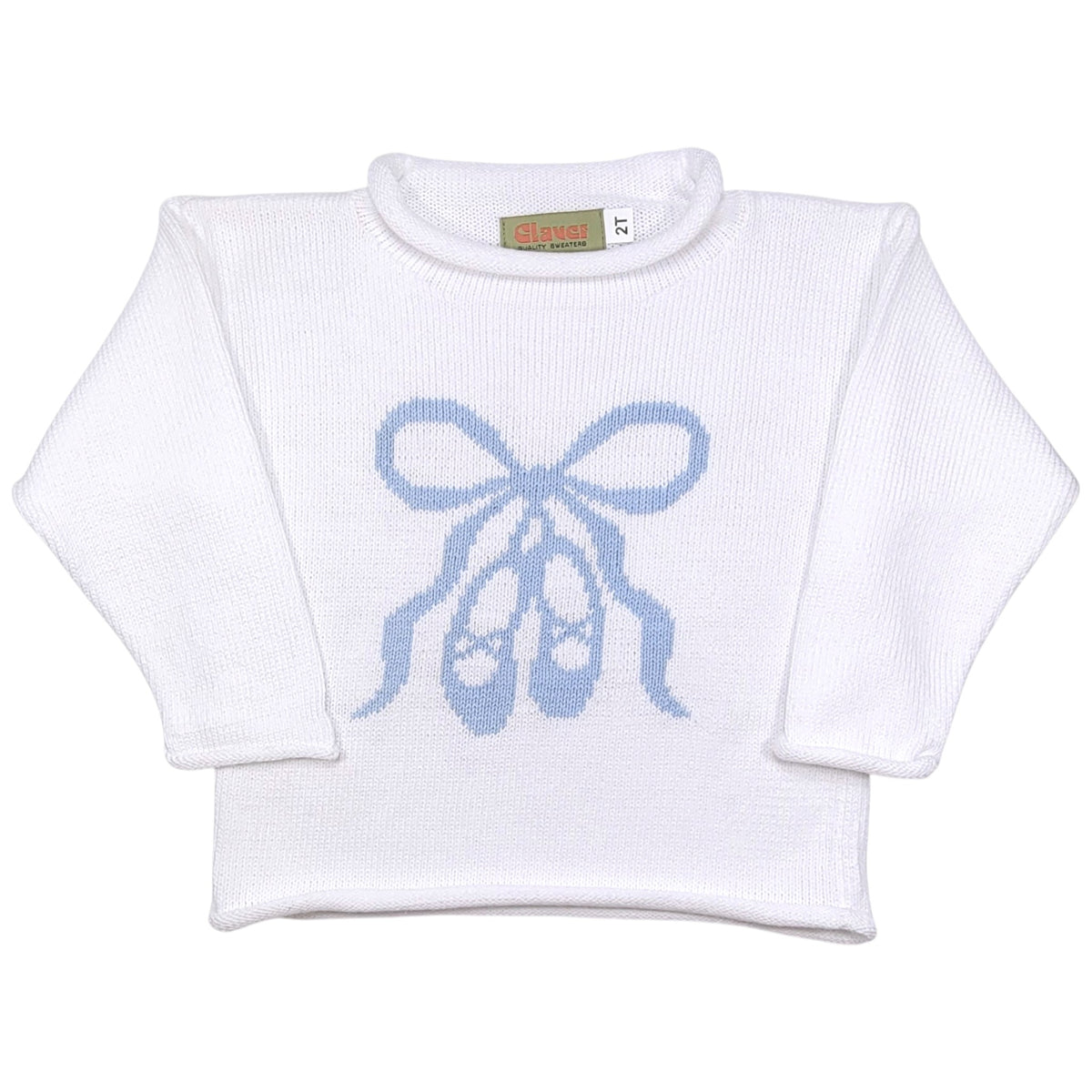 Luigi Ballet Slippers and Bow Roll Neck Sweater
