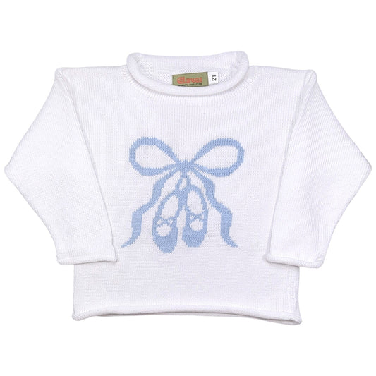 Luigi Ballet Slippers and Bow Roll Neck Sweater