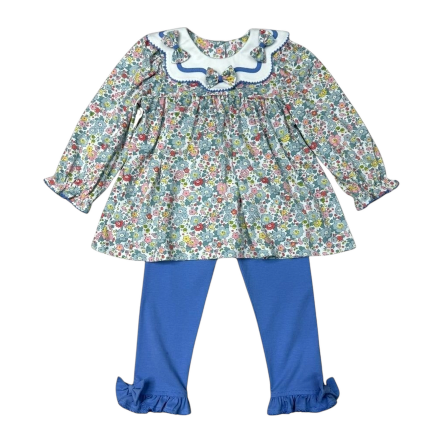 Delaney Fall Floral Scallop Collar Legging Set