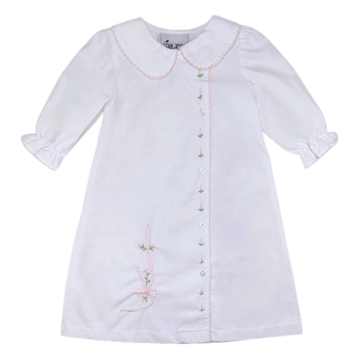Delaney Embroidered Bow And Rosette Daygown