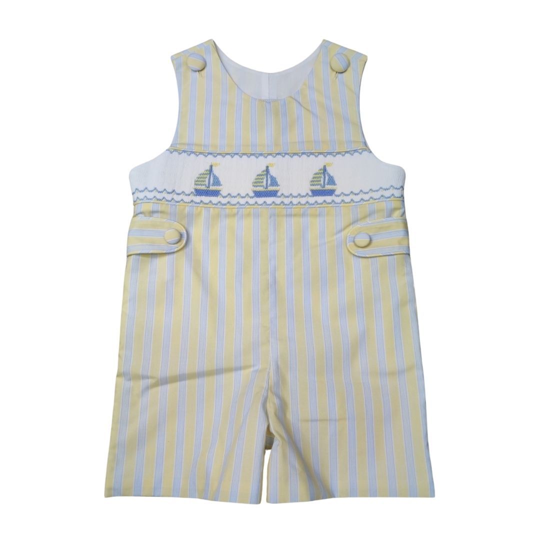 Delaney Smocked Sailboat Stripe Jon Jon