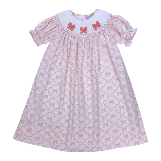 Delaney Smocked Bow Bishop Dress