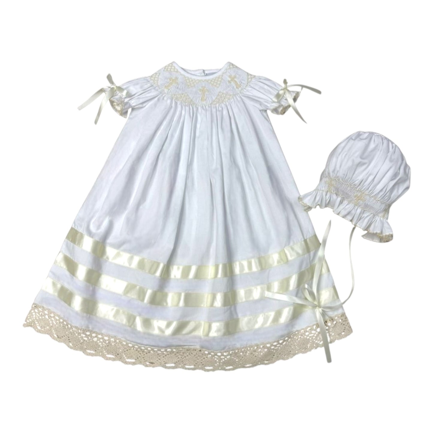 Delaney Smocked Cross Batiste Set