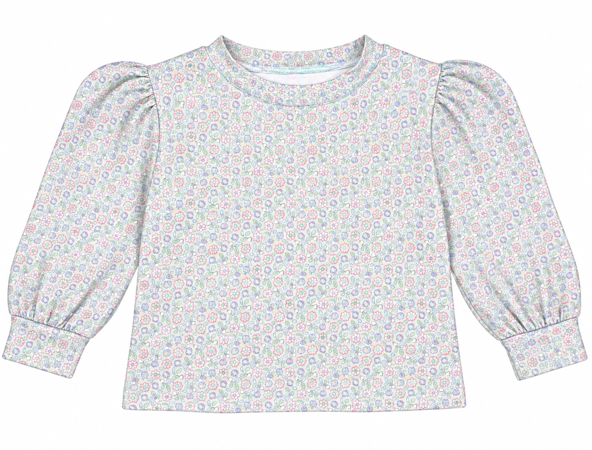 Honesty Athletic Floral Puff Sleeve Top