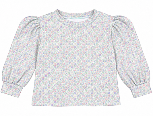Honesty Athletic Floral Puff Sleeve Top