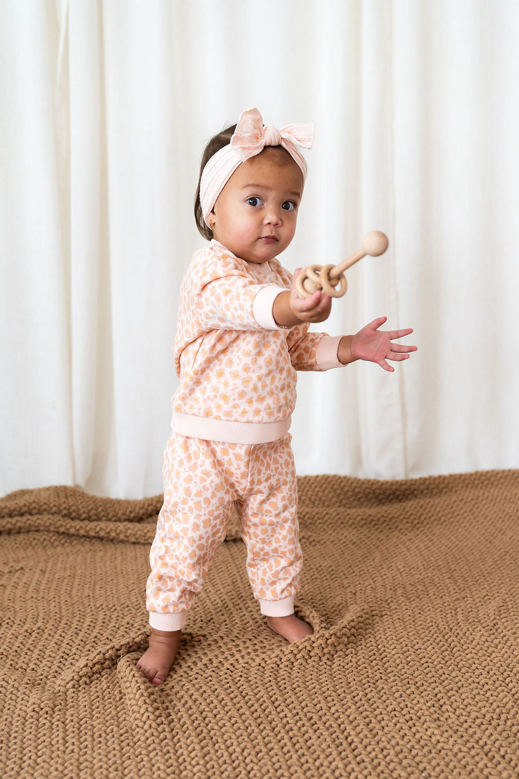 Viverano Organics Leopard Baby Sweatshirt & Jogger Set