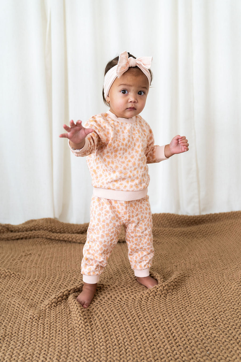 Viverano Organics Leopard Baby Sweatshirt & Jogger Set