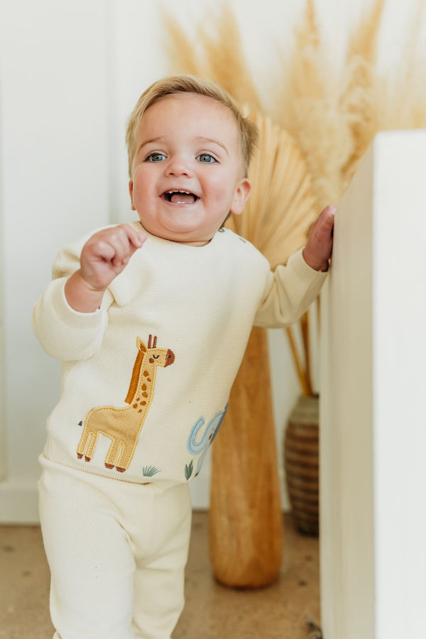 Viverano Organics Safari Applique Knit Sweater