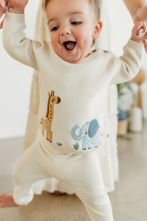Viverano Organics Safari Applique Knit Sweater
