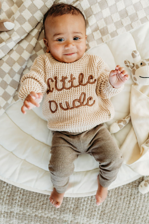 Viverano Organics Little Dude Embroidered Knit Sweater