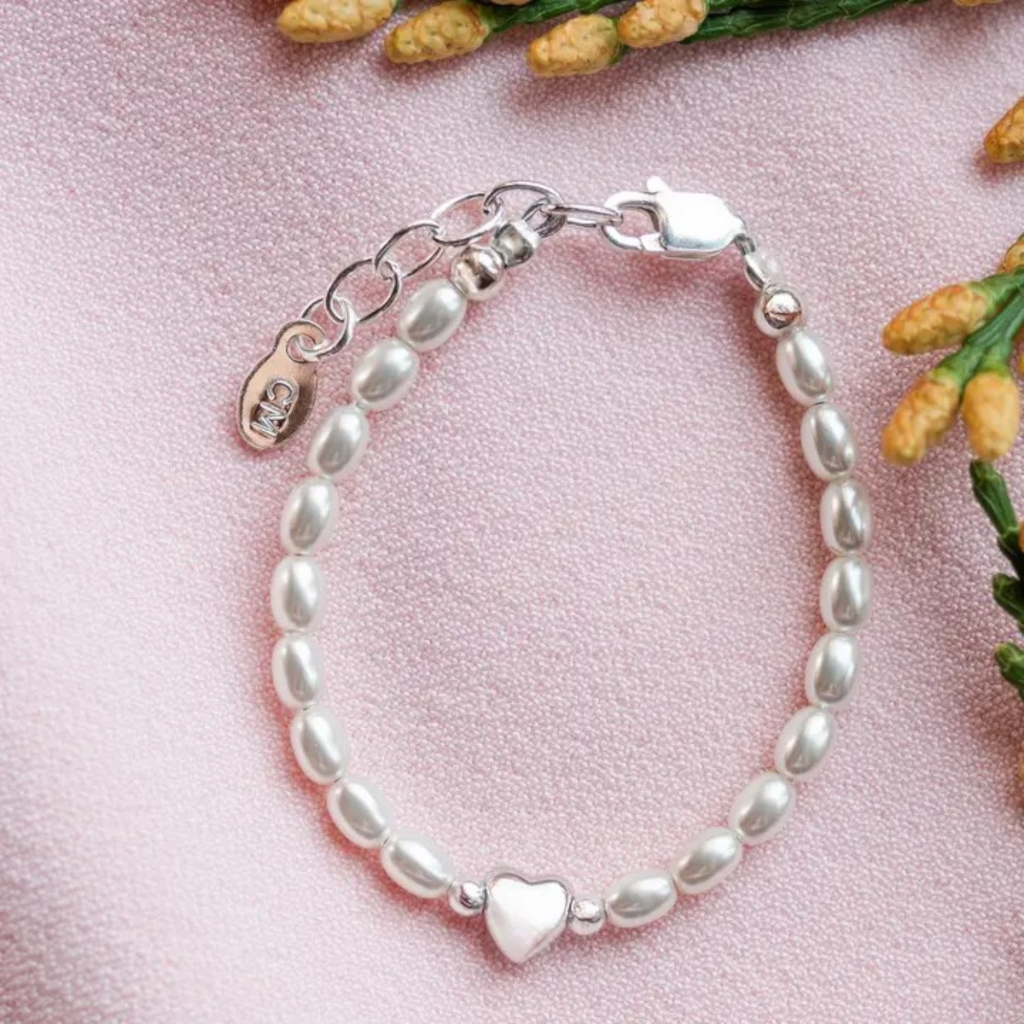 Cherished Moments Destiny Rice Pearl and Heart Bracelet