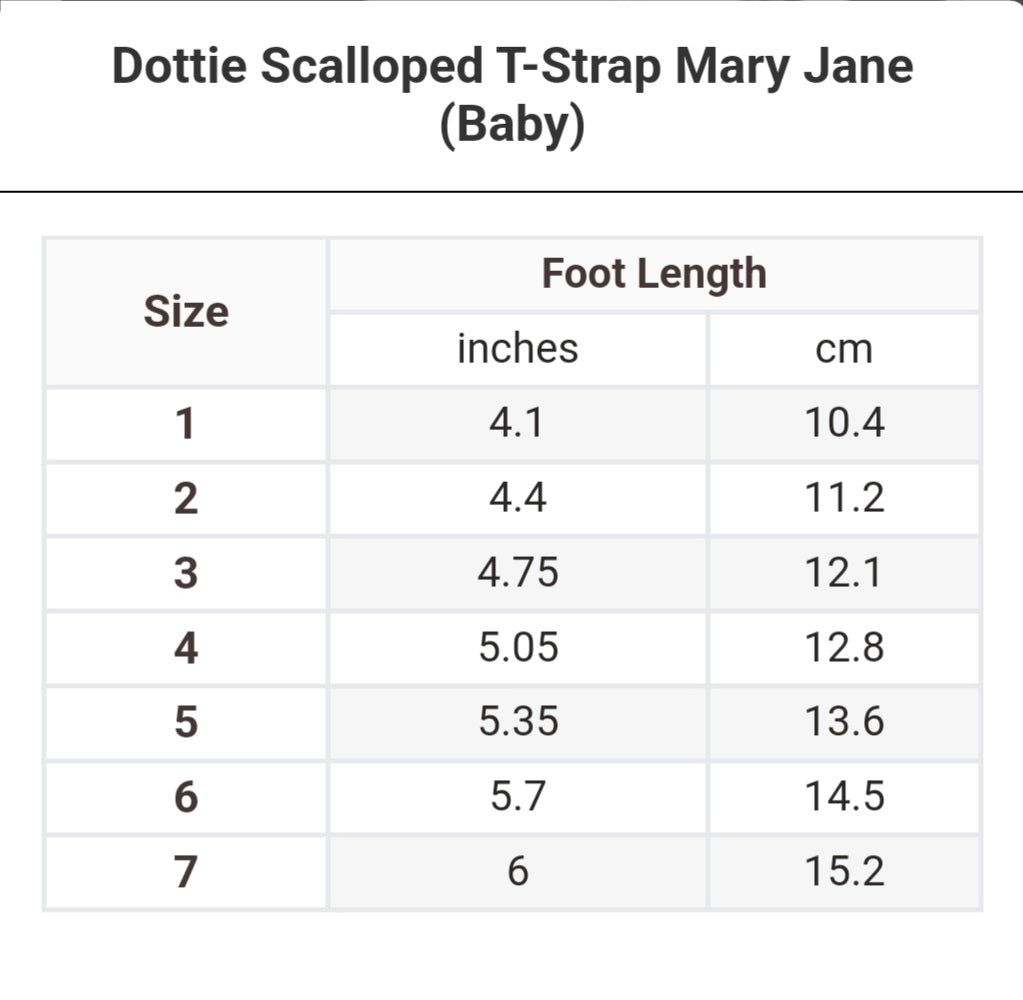 L'Amour Dottie Scalloped T-Strap Mary Jane (Baby)