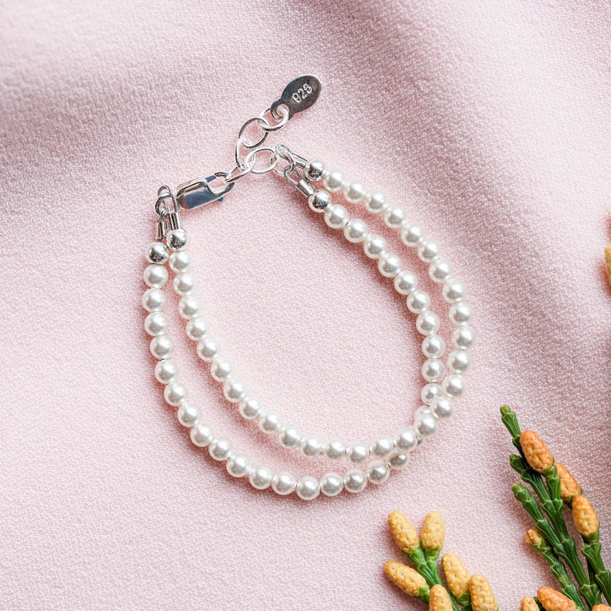 Cherished Moments Elizabeth Sterling Silver Double-Strand Pearl Bracelet