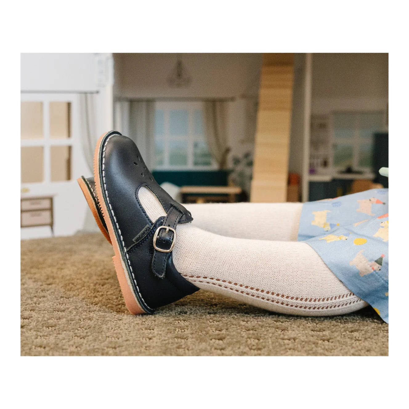 L'Amour Joy Classic Leather T-Strap Mary Jane