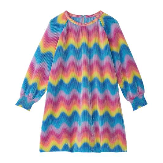 Hatley Rainbow Wave Pleated Aline Dress