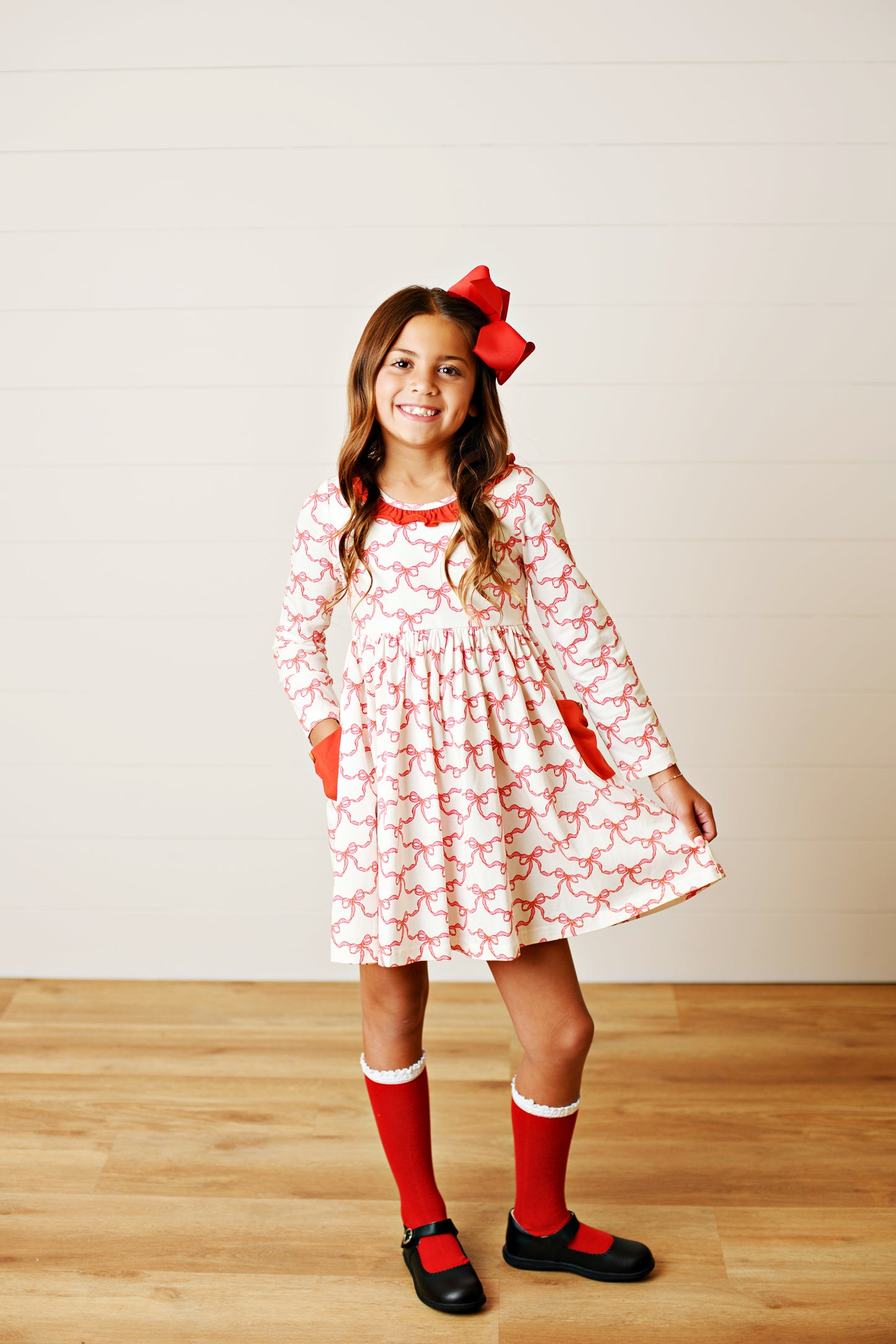 Swoon Baby Bow Pocket Twirl Dress