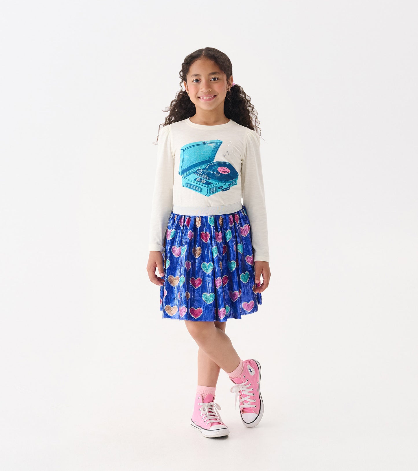 Hatley Busted Hearts Sequin Skirt