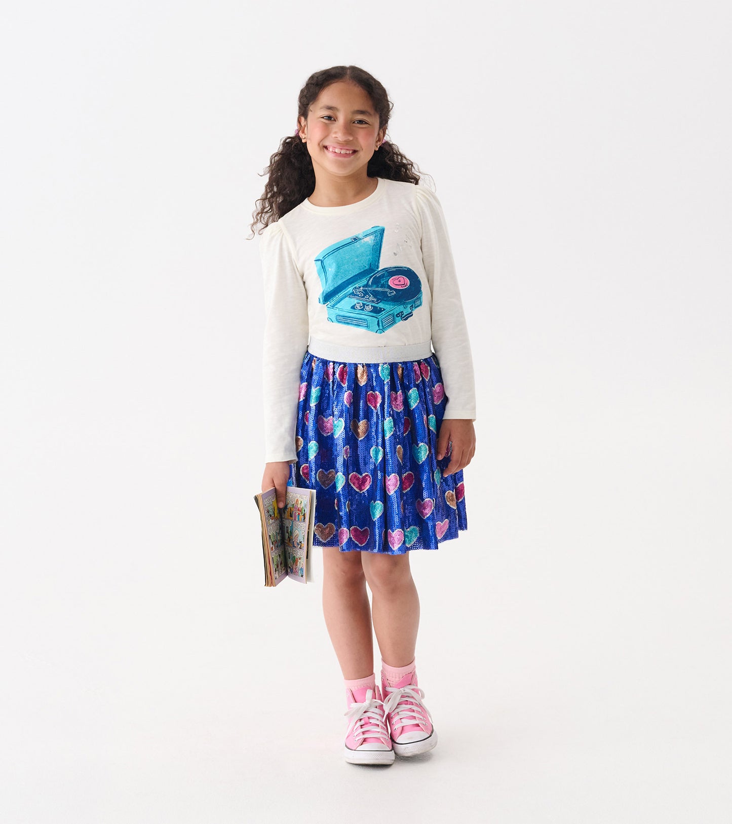 Hatley Busted Hearts Sequin Skirt