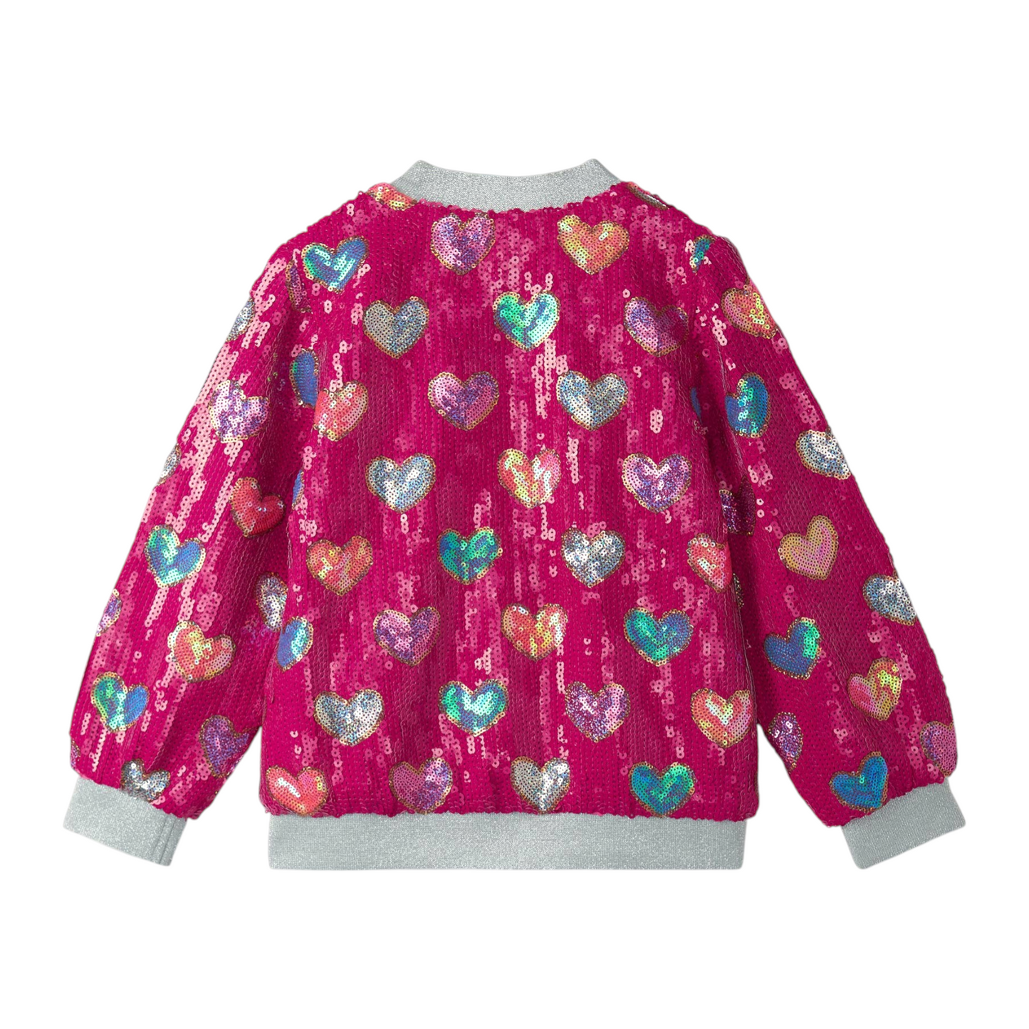 Hatley Busted Hearts Sequin Bomber Jacket