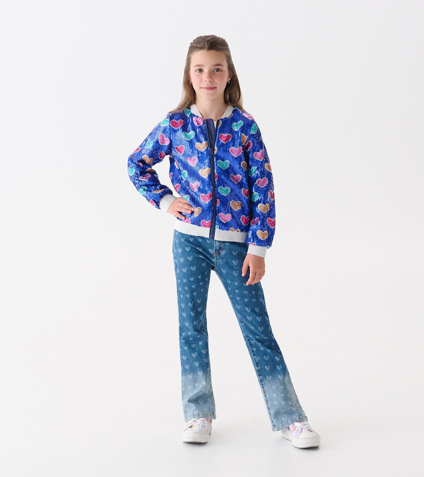 Hatley Busted Hearts Sequin Bomber Jacket