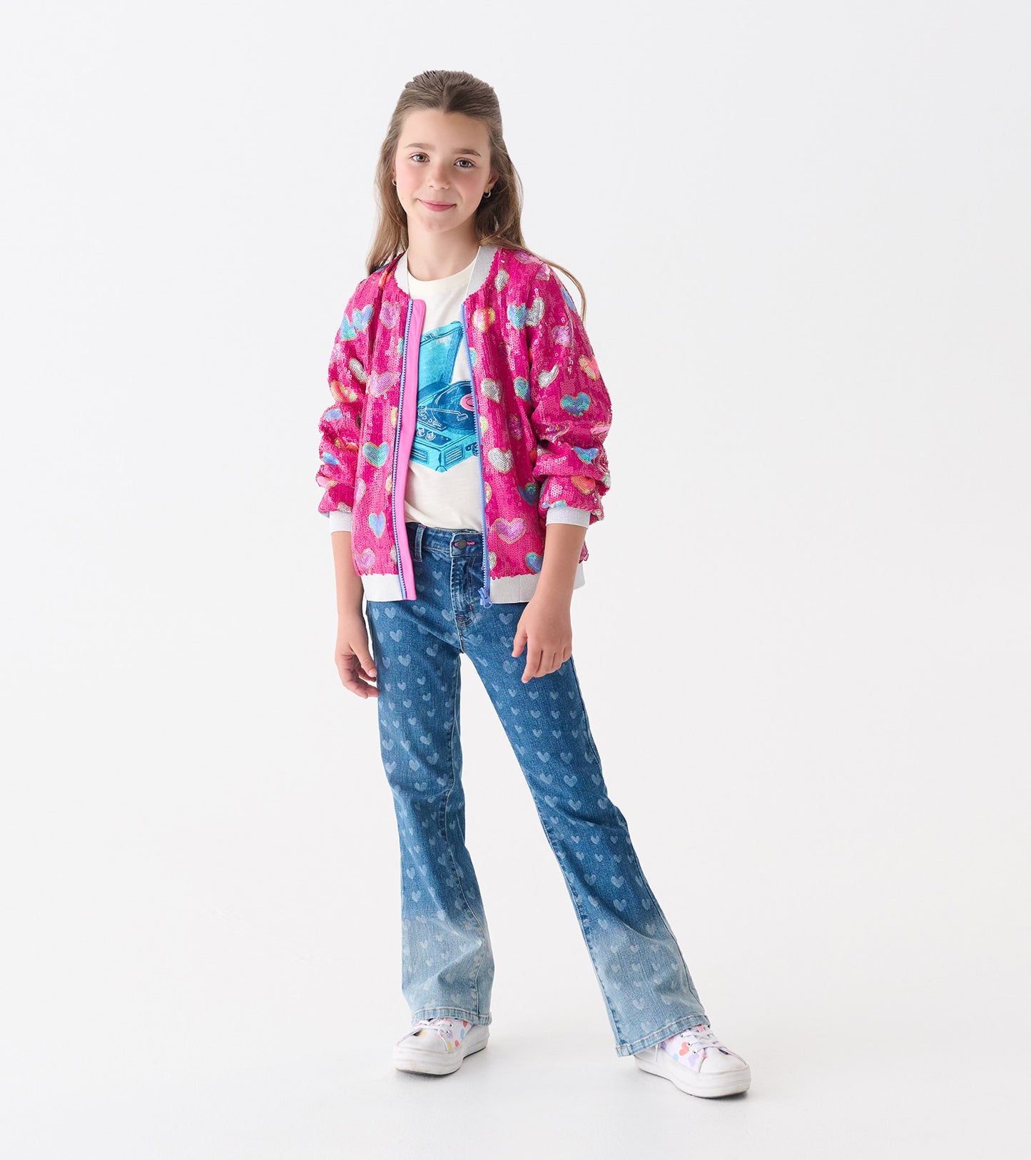 Hatley Busted Hearts Sequin Bomber Jacket