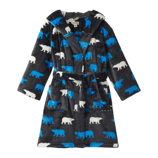 Hatley Polar Bear Silhouette Fuzzy Fleece Robe