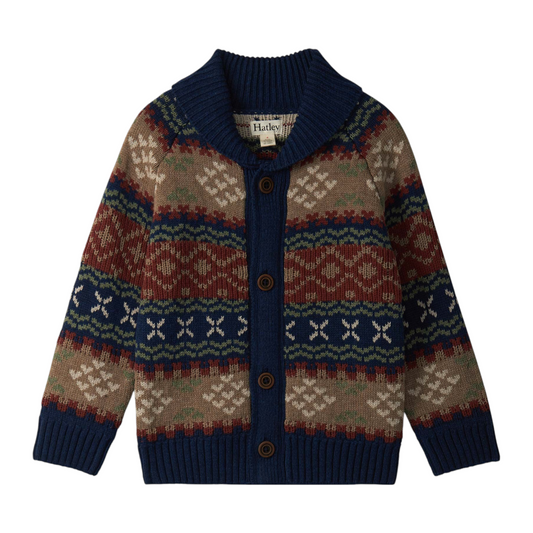 Hatley Vintage Fair Isle Shawl Collar Cardigan