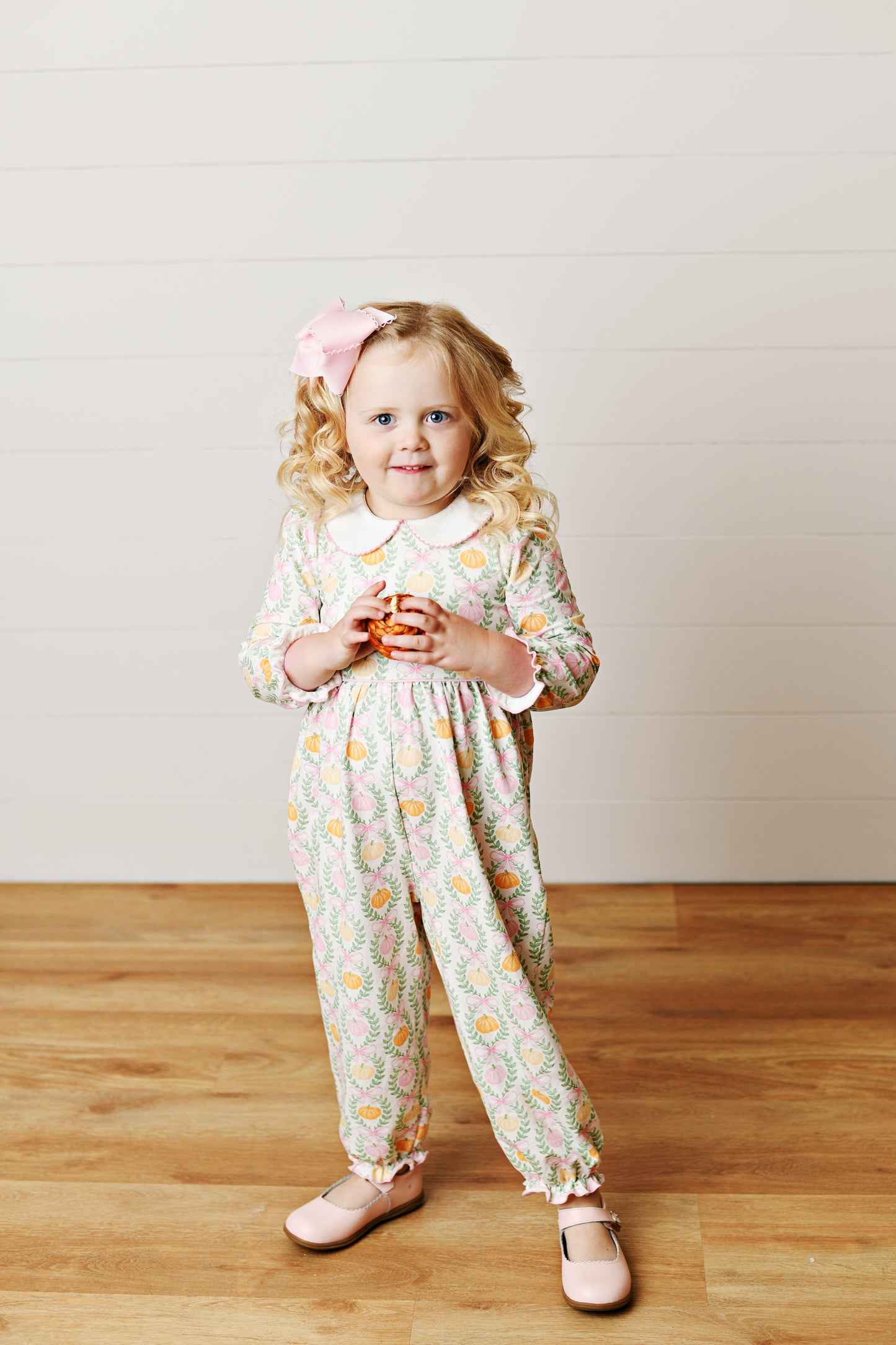 Swoon Baby Pumpkins & Bows Proper Romper