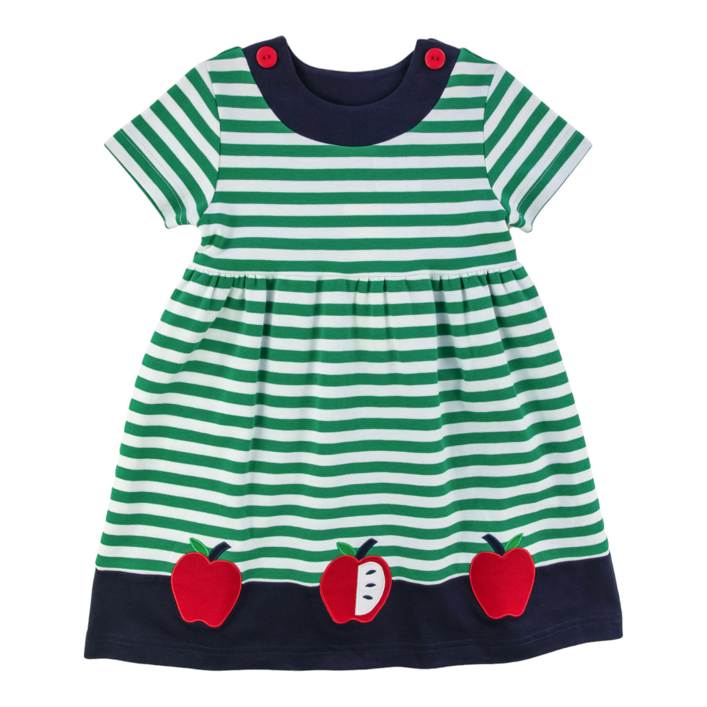 Florence Eiseman Stripe Knit Dress With Apples